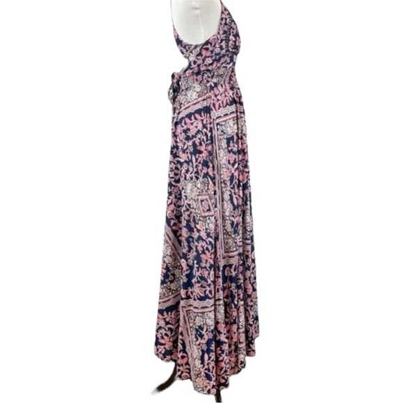 ABEL THE LABEL ANTHROPOLOGIE Vienna Smocked Floral Dress SZ M BOHEMIAN cruise - Picture 3 of 9